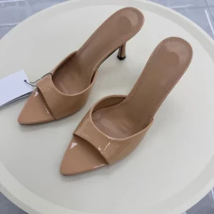 New Summer Versatile Slim Heel Pointed Toe Exposed Sexy One-piece Slippers for Women High-Heeled Sandals