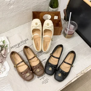 New Trend Styles Fashion Women’s Retro Loafers Bow Slip On Lightweight Non slip Flat Shoes All Seasons Factory Price