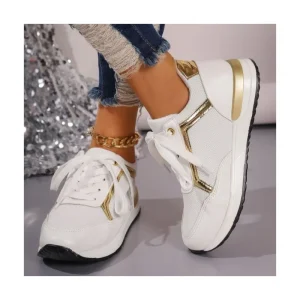 New Women’s Flying Fabric Breathable Thick Sole Elevation Sports Shoes