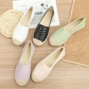 New Women’s Rope Trimmed Flats Vintage Pastoral Style Versatile Commuter Shoes Export