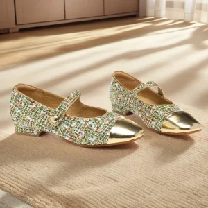 New Women’s Spring Retro Square Toe Slip-On Leather Mary Jane Flat Shoes with Buckle