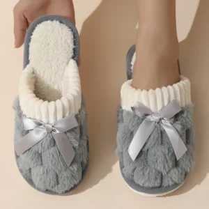 New Women’s Winter Bedroom Plush Slippers Anti slip Winter Female Indoor Slippers