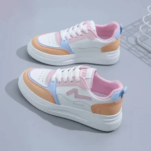 Newest Fashion Causal Sneakers Trendy Color Matching Women’s Shoes Versatile Lace Up Walking Running Sports Shoes