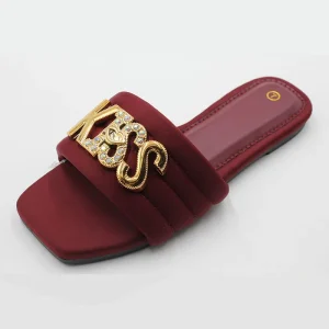 Nigeria Custom Women Shoes Padded Flat Sandals Designer Flat Heels for Ladies Slides Slippers for Women