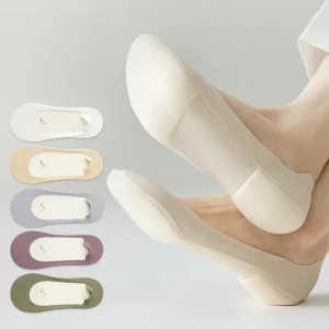 Non Slip Seamless No Show Socks Cushion Sole Sweat Absorbent Low Cut Invisible Boat Socks for Women Flats Loafers