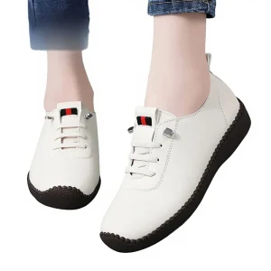 Non slip Comfortable Casual Trendy Women’s Shoes All match Everyday Front Lacing Toe Loafers Travel Shoes Commuter Work Fashion