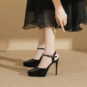 Nude High Heels Women New High Heels Hollow Elegant Crystal Bridal Shoes