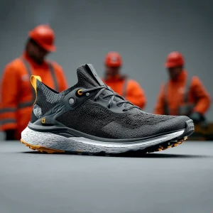 OEM Custom Lightweight Safety Shoes Composite Toe Breathable For Upper Rubber MD Outsole Slip Resistant Industrial