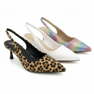 OEM Custom Mesh Bowknot Rhinestone High Heels Leather & Rubber Sole Fashion Women’s Dress Shoes for Special Occasions