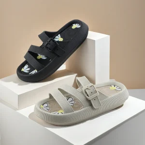 OEM Custom Women’s Slides Strap Upper EVA Thick Sole Comfort Arch Support Lightweight for Indoor Outdoor