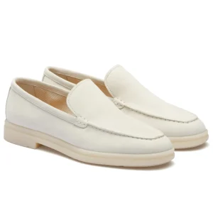 OEM Leather Upper Loafer Rubber Sole Flat Moccasin Loafers Shoes for Women