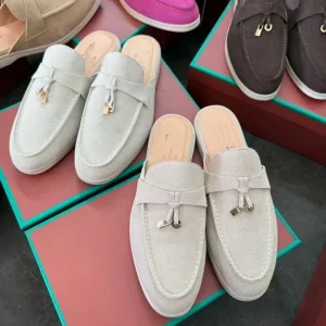 OEM Manufacturer Men’s Women’s Half Slippers Retro Comfort Soft Cattle Suede Sheepskin Leather Upper Lined Slip On Loafers
