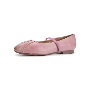 OEM ODM Casual Soft Walking Style Upper Design Pleats Real Leather Round Toe Ballet Flats New Style Women’s Flats Supplier