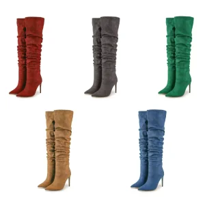 OEM ODM Factory Direct Sale Custom Designer Boots Large Size Women’s Knee High Boots Elegant Pointed Toe Western Boots Women