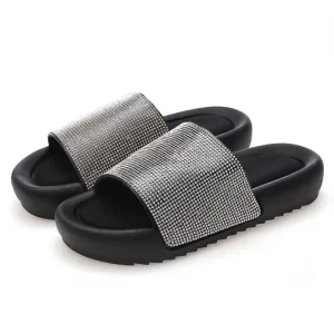 OEM ODM Fashion Solid Color Flat Slippers PU Rubber Daily Women’s Sandal Shoes
