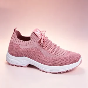 OEM ODM Women’s Casual Sporty Breathable Lace Up Running Shoes Pink Sneakers for Ladies Walking Shoes