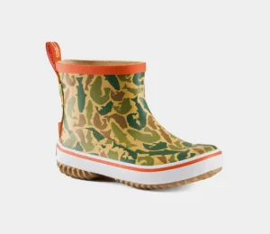 OEM Waterproof Children Rainboots Toddler Gumboots Printing Rubber Kids Rain Boots with Easy On Handles