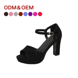 OME OEM Chunky Heel Platform Sandals Women’s Fashion High Heels Summer Suede