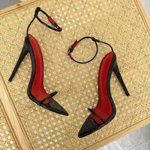 One Word with Simple Sandals Ultra-fine High Heel Fashion Large Size Men’s and Women’s Back String Shoes