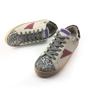 Original Brand Designer Winter Genuine Leather Upper Women’s Crystal Ball Star Skateboard Shoe Unisex Sneaker Loafers