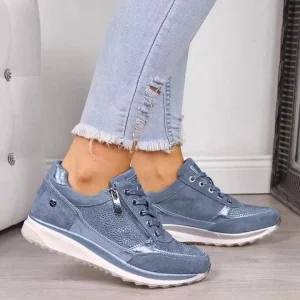 Original Factory Women’s Sports Shoes Large Size 35-43 Height-increasing Zip Walking Sneaker for Lady