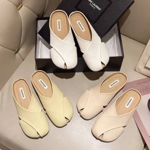 Outdoor Flat Sandal Mules Clog Suede Women’s Cork Foot Bed Solid Clog Sandals for Women