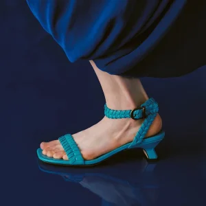 Outdoor Sexy Stiletto Heel Wedding Color-block High-heeled Sandals Women’s Genuine Leather Summer Shoes with Buckle