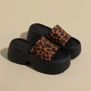 Outdoor Spring New Lightweight Summer Women’s Thick Bottom Sandals with Slope Heels and Open Toe Slope Heels Sandals