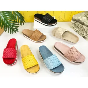 Outdoor Women’s Slippers with Platform Water-proof Summer Wicker Slides Footwear Sendel