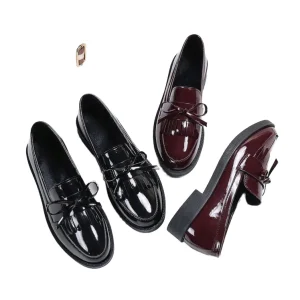 PU Leather Buckle Flat Comfortable Slip Casual Shoes Ballet Flats Loafers Rubber Outsole for Women Autumn Spring Summer Winter