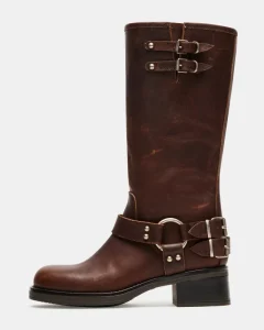 PU Leather Women Boots Knee High Boots with Block Heels Elegant Comfortable Long Boots for Women