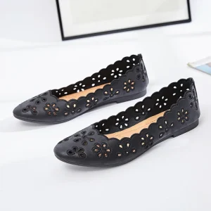 PVC Sole Breathable Shoes Women’s Dress Flats Shoes Casual Slip On Flats Loafers Ladies