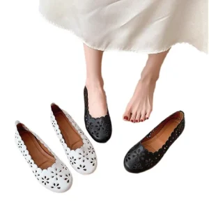 PVC Sole Breathable Women’s Dress Flats Casual Slip-On Flats Loafers Ladies