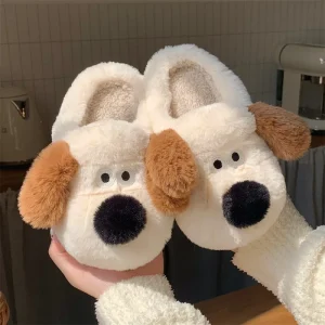 PVC Sole Warm Bedroom Slippers Plush Baotou Slippers
