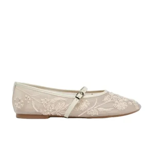 Pearl ZA Autumn Breathable Comfortable Lightweight Summer Mesh Flat Ballet Shoes Large Size 42 Fashionable Casual Beige Women’s