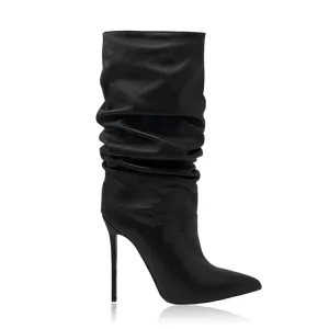 Pink High-heeled Midi Boots Women’s Heels Shoes Stiletto Pumps