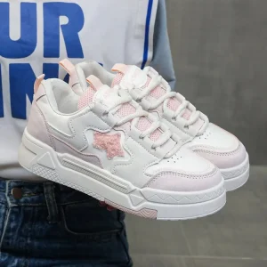 Pink Women’s Sports Skateboard Shoes Spring Fashion Trend Fashionable Comfortable Wear resistant Non slip Casual Sports Running