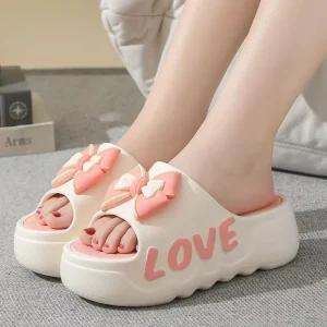 Platform Heightening Women’s Slippers Household Indoor Bathroom Anti Slip Women’s Slippers