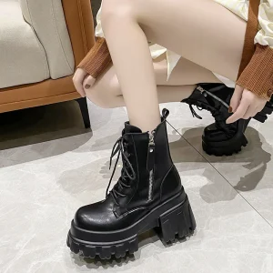 Platform Round Toe Womens Winter Boots Beauty Comfort Boots Women Shoes
