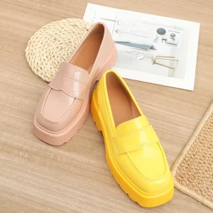 Platform Single Shoes College British Platform Heels Solid Color Fashion Casual Women’s Shoes