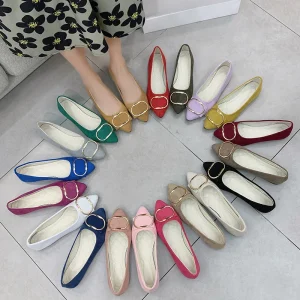 Plus Size 35 43 New Ladies Fashion Single Shoes Soft Slip on Boat Women Flats Shoes Ladies Business Office Work Flat Shoes