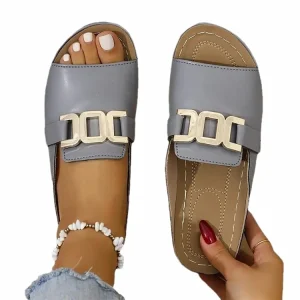 Plus Size 36 45 Ladies Summer New Open Toe Flats Women Outdoor Soft Slides Slipper Sandals Shoes Flat Sandals Slippers Shoes