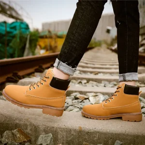Plus Size 36-46 Boots Fashionable Winter Women Ana Men Shoes Keep Warm Flat Heel Boots Comfortable Lady Lace up Ankle Boots