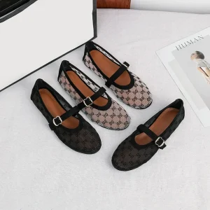Plus Size 44 Women’s Mary Jane Ballet Flats Mesh Fabric Breathable Non Slip Summer Shoes