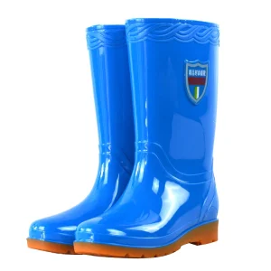 Plus Size Women High Tube Rain Boots Waterproof Non-Slip Thick-Soled Rubber Shoes