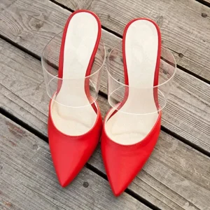 Pointed High-heeled Bag Head Slippers Large-size Women’s Shoes