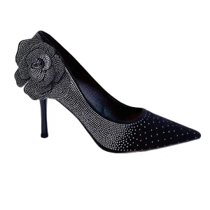Pointed Toe Fashion Flower Wedding Pumps Thin High Heel Women Shoes