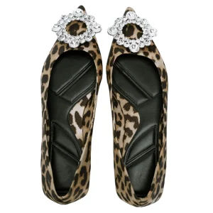 Pointed Toe Leopard Print Women’s Flat Shoes Fashion Casual Portable Formal Leather Soft Leather Shoes