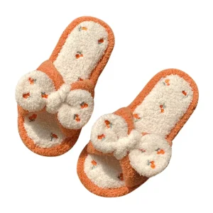 Portable House Slippers for Women Lightweight Cotton Anti-Slip Winter Warm