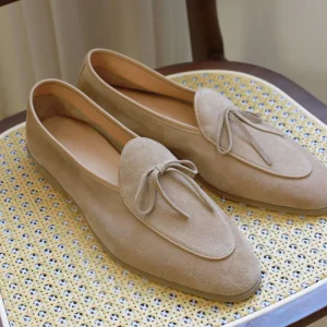Private Label Casual Suede Loafer Shoes Classic Design Genuine Leather Comfortable Women Men Cowhide Lazy Loafers